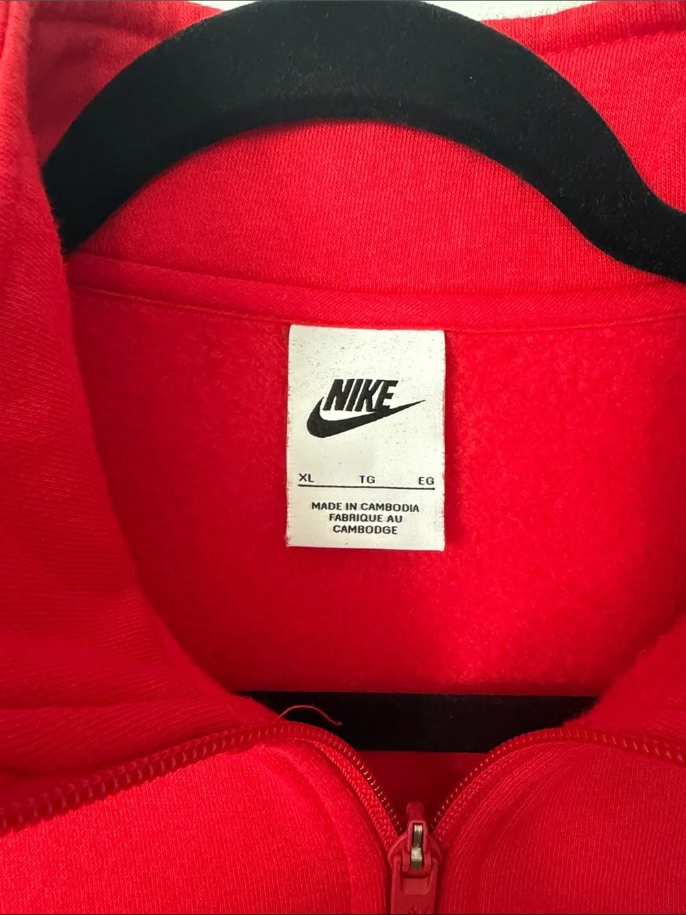 Nike Youth Red and Black Half-Zip Pullover